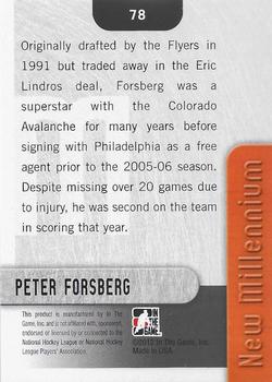 2011-12 In The Game Broad Street Boys - Gold #78 Peter Forsberg Back