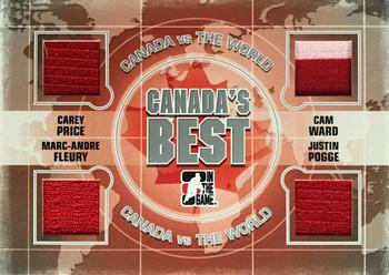 2011-12 In The Game Canada vs. The World - Canada's Best Silver #CB-02 Carey Price / Cam Ward / Marc-Andre Fleury / Justin Pogge Front