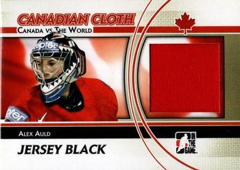 2011-12 In The Game Canada vs. The World - Canadian Cloth Jersey Black #CCM-01 Alex Auld Front