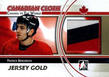 2011-12 In The Game Canada vs. The World - Canadian Cloth Jersey Gold #CCM-32 Patrice Bergeron Front