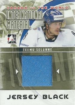 2011-12 In The Game Canada vs. The World - International Materials Black #IMM-20 Teemu Selanne Front
