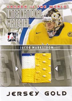 2011-12 In The Game Canada vs. The World - International Materials Gold #IMM-30 Jacob Markstrom Front