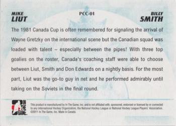 2011-12 In The Game Canada vs. The World - Protecting Canada's Crease #PCC-01 Mike Liut / Billy Smith Back