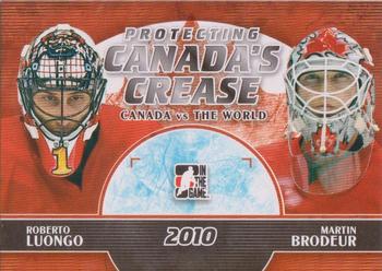 2011-12 In The Game Canada vs. The World - Protecting Canada's Crease #PCC-09 Roberto Luongo / Martin Brodeur Front