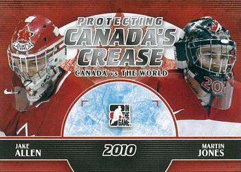 2011-12 In The Game Canada vs. The World - Protecting Canada's Crease #PCC-10 Jake Allen / Martin Jones Front