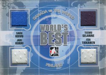 2011-12 In The Game Canada vs. The World - World's Best Silver #WB-03 Saku Koivu / Teemu Selanne / Jari Kurri / Esa Tikkanen Front