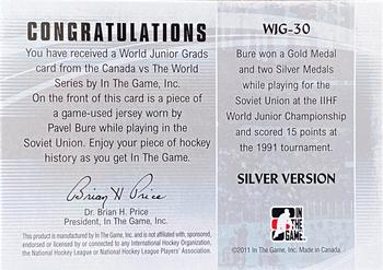 2011-12 In The Game Canada vs. The World - World Junior Grads Silver #WJG-30 Pavel Bure Back