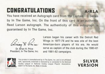 2011-12 In The Game Captain-C - Autographs Silver #A-RLA Reed Larson Back