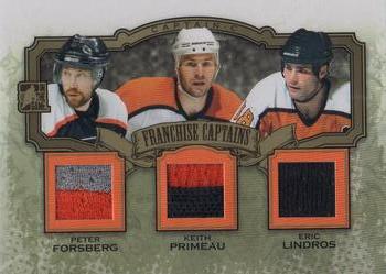 2011-12 In The Game Captain-C - Franchise Captains Jerseys Gold #FC-15 Peter Forsberg / Keith Primeau / Eric Lindros Front
