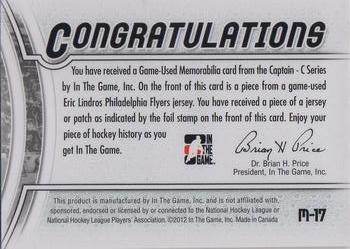 2011-12 In The Game Captain-C - Jerseys Gold #M-17 Eric Lindros Back