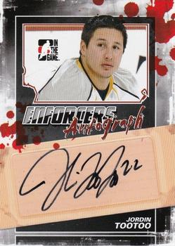 2011-12 In The Game Enforcers - Autographs #A-JT Jordin Tootoo Front