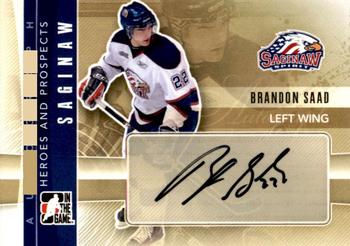 2011-12 In The Game Heroes and Prospects - Autographs #A-BS Brandon Saad Front