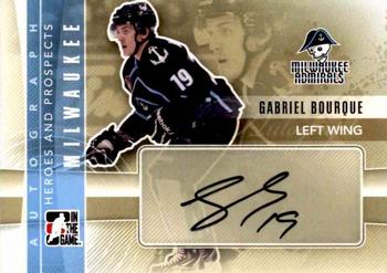 2011-12 In The Game Heroes and Prospects - Autographs #A-GB Gabriel Bourque Front