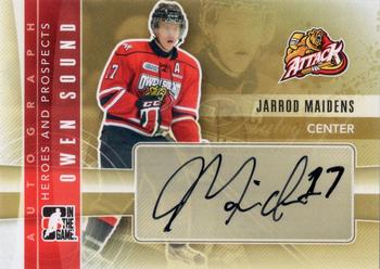 2011-12 In The Game Heroes and Prospects - Autographs #A-JMA Jarrod Maidens Front