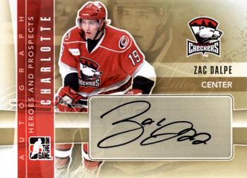 2011-12 In The Game Heroes and Prospects - Autographs #A-ZD Zac Dalpe Front