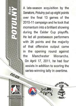 2011-12 In The Game Heroes and Prospects - Calder Cup Champions #CC-03 Ryan Potulny Back