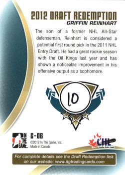 2011-12 In The Game Heroes and Prospects - Class of 2012 #C-06 Griffin Reinhart Back