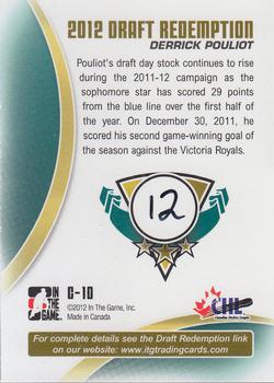 2011-12 In The Game Heroes and Prospects - Class of 2012 #C-10 Derrick Pouliot Back