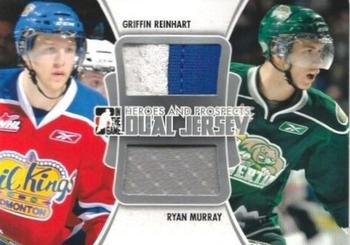 2011-12 In The Game Heroes and Prospects - Dual Jerseys Silver #DJ-02 Griffin Reinhart / Ryan Murray Front