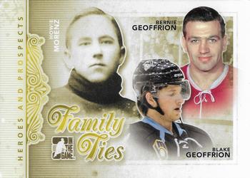 2011-12 In The Game Heroes and Prospects - Family Ties #FT-02 Blake Geoffrion / Bernie Geoffrion / Howie Morenz Front