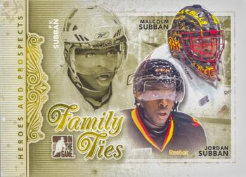 2011-12 In The Game Heroes and Prospects - Family Ties #FT-03 P.K. Subban / Malcolm Subban / Jordan Subban Front