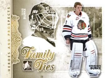 2011-12 In The Game Heroes and Prospects - Family Ties #FT-07 Sean Burke / Brendan Burke Front