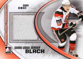 2011-12 In The Game Heroes and Prospects - Game-Used Jerseys Black #M-54 Cody Ceci Front