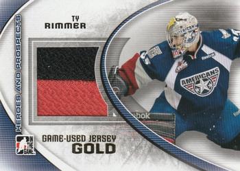 2011-12 In The Game Heroes and Prospects - Game-Used Jerseys Gold #M-41 Ty Rimmer Front