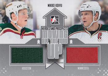 2011-12 In The Game Heroes and Prospects - Moving All the Way Up Dual Jerseys Silver #MAU-03 Mikko Koivu Front