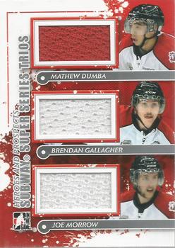 2011-12 In The Game Heroes and Prospects - Subway Series Trios Jerseys Silver #SST-01 Mathew Dumba / Brendan Gallagher / Joe Morrow Front