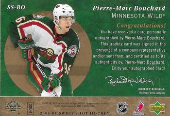 2006-07 Upper Deck Sweet Shot - Signature Shots/Saves #SS-BO Pierre-Marc Bouchard Back