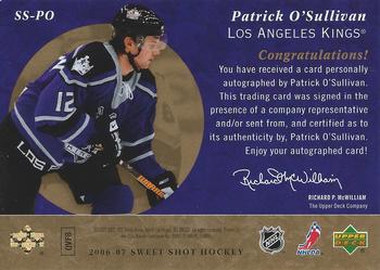2006-07 Upper Deck Sweet Shot - Signature Shots/Saves #SS-PO Patrick O'Sullivan Back