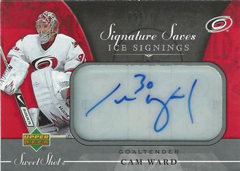 2006-07 Upper Deck Sweet Shot - Signature Shots/Saves Ice Signings #SSI-CW Cam Ward Front