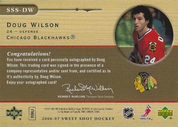 2006-07 Upper Deck Sweet Shot - Signature Shots/Saves Stick Signings #SSS-DW Doug Wilson Back