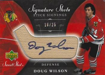 2006-07 Upper Deck Sweet Shot - Signature Shots/Saves Stick Signings #SSS-DW Doug Wilson Front