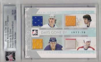 2011-12 In The Game Ultimate Memorabilia - Days Gone By Memorabilia #NNO Mike Bossy / Terry O'Reilly / Marcel Dionne / Steve Shutt Front