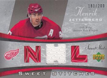 2006-07 Upper Deck Sweet Shot - Sweet Stitches #SS-HZ Henrik Zetterberg Front