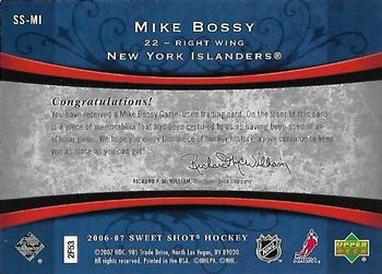 2006-07 Upper Deck Sweet Shot - Sweet Stitches #SS-MI Mike Bossy Back
