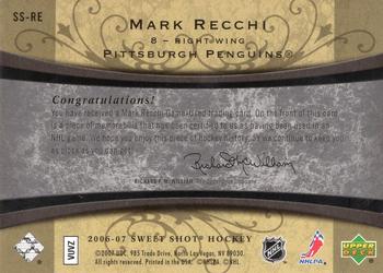 2006-07 Upper Deck Sweet Shot - Sweet Stitches Triples #SS-RE Mark Recchi Back