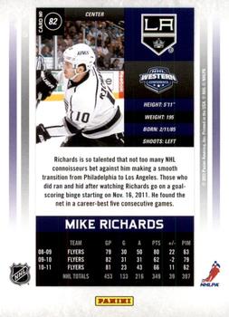 2011-12 Panini Contenders - Gold #82 Mike Richards Back