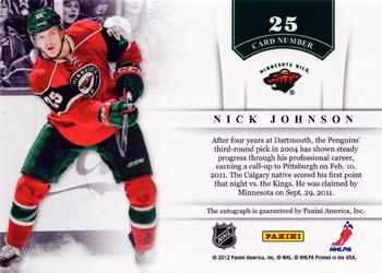 2011-12 Panini Contenders - NHL Ink #25 Nick Johnson Back