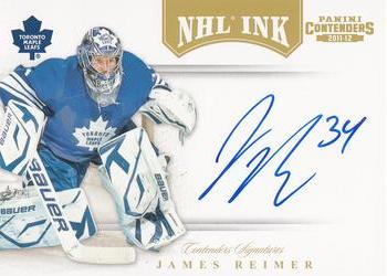 2011-12 Panini Contenders - NHL Ink Gold #61 James Reimer Front