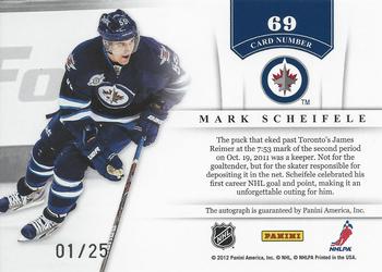 2011-12 Panini Contenders - NHL Ink Gold #69 Mark Scheifele Back