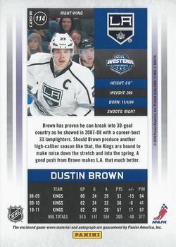 2011-12 Panini Contenders - Signature Patch #114 Dustin Brown Back