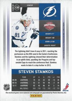 2011-12 Panini Contenders - Signature Patch #138 Steven Stamkos Back