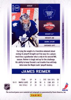 2011-12 Panini Contenders - Signature Patch #141 James Reimer Back