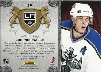 2011-12 Panini Crown Royale - All The Kings Men Memorabilia #19 Luc Robitaille Back