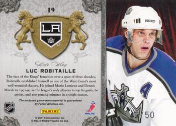 2011-12 Panini Crown Royale - All The Kings Men Prime #19 Luc Robitaille Back