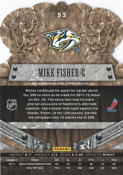 2011-12 Panini Crown Royale - Red #53 Mike Fisher Back