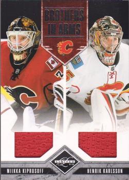2011-12 Panini Limited - Brothers In Arms Materials #2 Miikka Kiprusoff / Henrik Karlsson Front